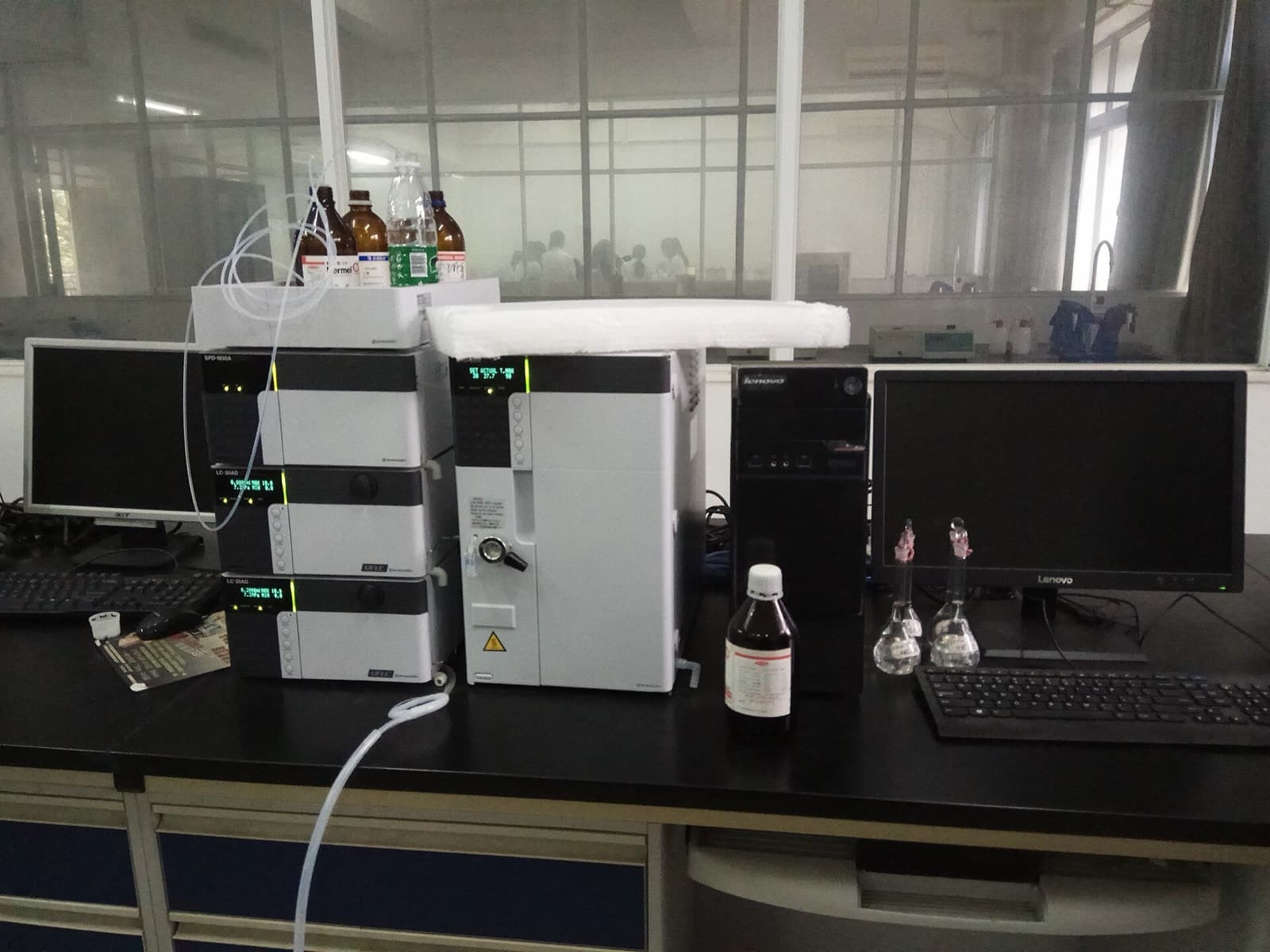 An HPLC system on a laboratory bench